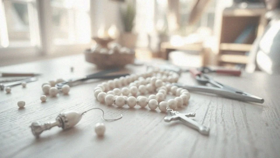 Jak zrobić różaniec używając naturalnych pereł?
