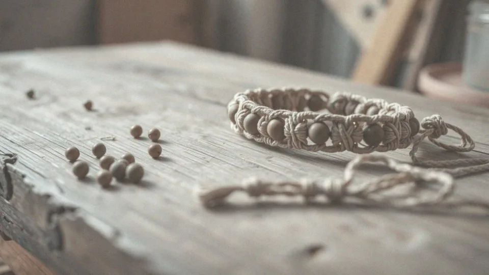 Jakie są wymiary bransoletki makrama z koralikami?