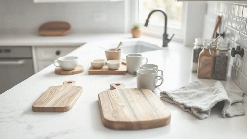 Jakie akcesoria kuchenne pasują do białej kuchni z drewnem?
