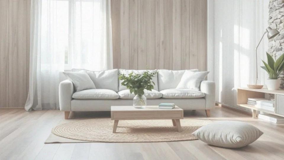 Jakie materiały naturalne mogą uzupełnić szary salon z drewnem?